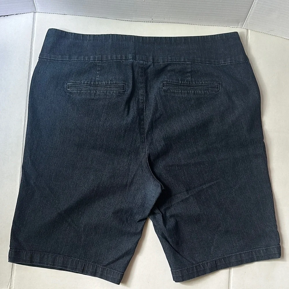 Style & Co High-Waisted Denim Bermuda Shorts - XL - Dark Wash
